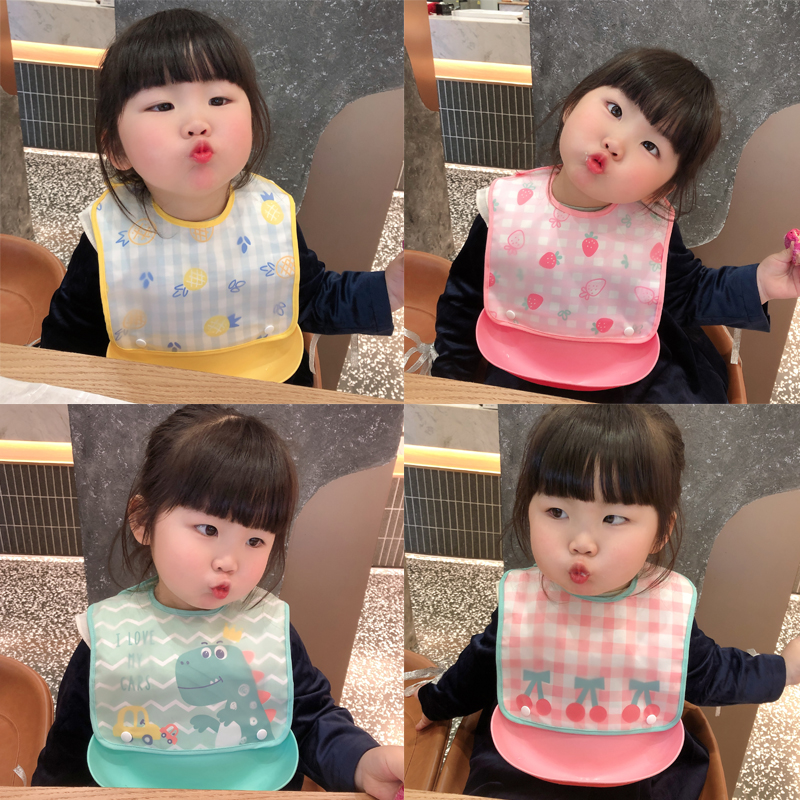 Children's baby waterproof eating surrounding pocket for baby food and eating surrounding pocket Summer free water drool bib Children's anti-dirty hood clothes