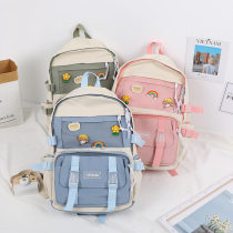  School bag female junior high school students 2021 new ins large capacity backpack super fire wild high school Japanese backpack cute