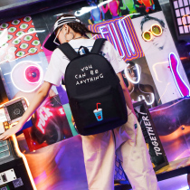  Womens backpack Oxford cloth casual simple large-capacity school bag female college student fashion trend travel backpack male