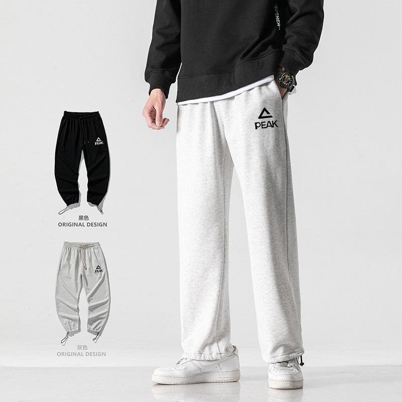 Pike Sports Pants Men's Pure Cotton Spring Autumn Style Casual Long Pants Loose Straight Drum Running Summer Thin drawing Rope Guard Pants