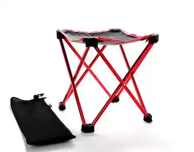 Outdoor full folding portable ultra-light aluminum alloy stool aluminum alloy four-corner stool Mazar stool with storage bag