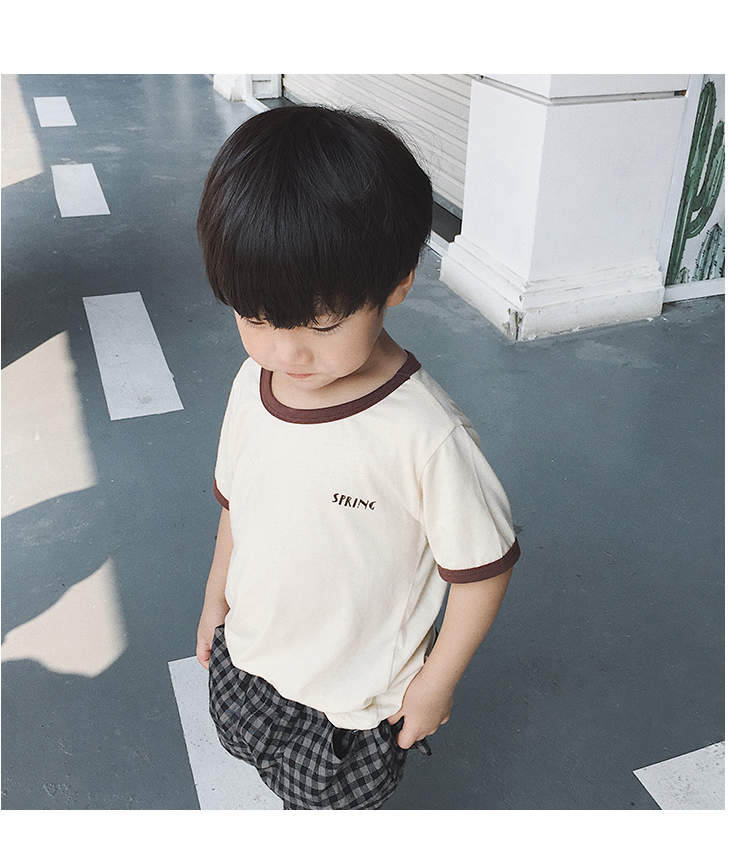 允 儿 2018Summer áo sơ mi nam cotton mới cho bé sơ sinh nửa nhỏ tay áo mỏng đồ bộ cho bé gái
