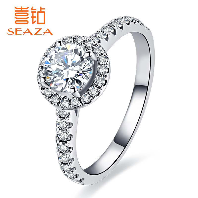 GIA Custom 1 carat Diamond Ring Female Joy Drilling Special Cabinet Luxury 18K Gold Marriage 50 Diamond Ring