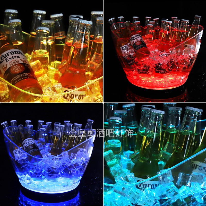Bar KTV Luminous Ice Bucket Meta LED Champagne Bucket Creative Juice Ice Cubes Bucket Beer Boxes soda Wine Barrel Wine