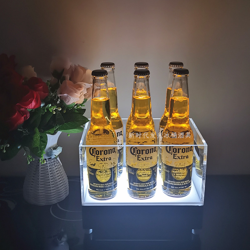 LED LED Ice Bucket Bar KTV Night Ice Bucket Creative Two-Used Handle Beer Bucket Ice Glass Champagne Bucket