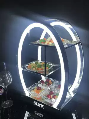 Luminous fruit rack bar ktv snack plate creative egg type fruit plate nightclub stainless steel fruit plate LED luminous