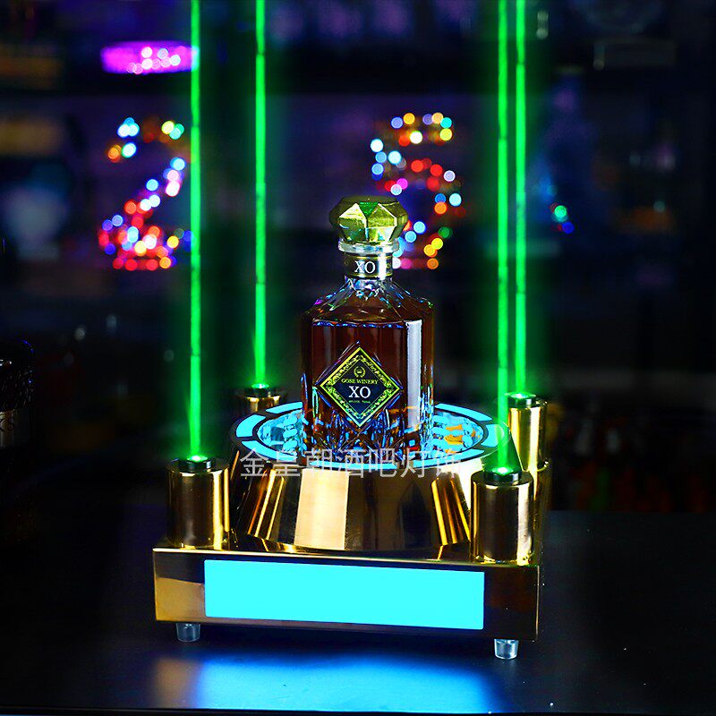 Luminous Wine Base Bar KTV Red Wine Foreign Wine Show Rack XO Laser Flower Wine Seat Creative Champagne King Black Peach A Wine Base