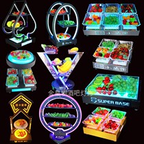 Bar KTV Stainless Steel Luminous Fruit Pan LED Fruit Parquet Creative Snack Dish Snack Dish Triple fruit tray rack