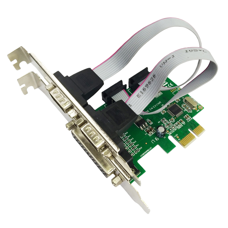 PCIE string parallel port card PCI-E transfer 2 strings 1 and augmented card dual COM LPT combined multi-RS232 card 9 pin 25