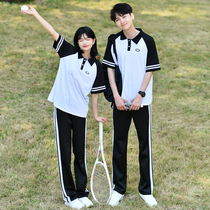 Junior High School Class Clothing Summer Suit Korean Edition College Wind Loose Short Sleeve T-Shirt Elementary School 6th Grade School Uniforms