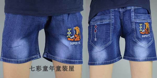 Trai quần short denim mùa hè mỏng quần áo trẻ em đàn hồi lỏng trẻ em của quần nóng trong cậu bé lớn cậu bé năm quần thủy triều hoang dã