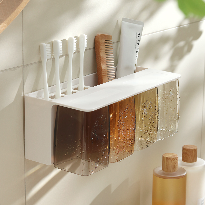 Toothbrush Shelve Suction gargle cup wall-mounted Perforated Dressing Room Electric Toothbrush Holder Tooth Cup Holder Toothbrush Vat