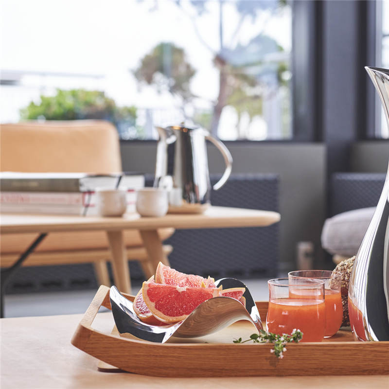 Деревянный поддон 丹麦乔治杰生georg jensen sky 橡木托盘 北欧下午茶餐具茶几托盘