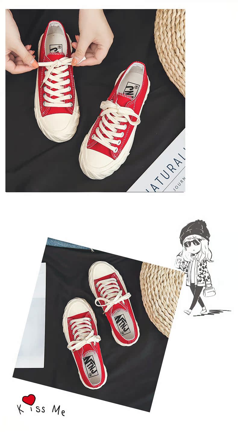 Giày vải mới 2018 nữ sinh viên Hàn Quốc phiên bản Hàn Quốc của giày ulzzang hoang dã shop giày sneaker