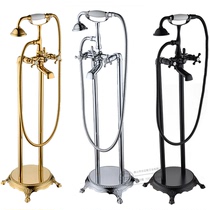 Floor-type Guido bathtub tap All copper double column shower Classical Shower set Independent gold Silver color Black