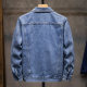 New Spring and Autumn Jacket Denim Men's Loose Casual Blue Workwear Style Korean trendy Versatile Large Jacket