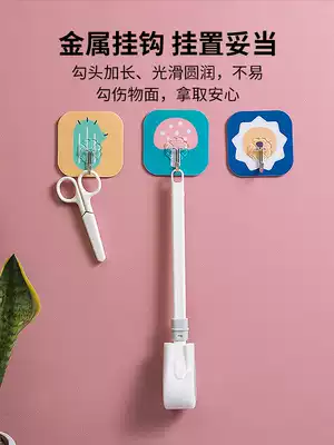 Hook wall hanging wall punch-free hanging clothes hook adhesive suction cup load-bearing seamless nail frame Superglue creative cute