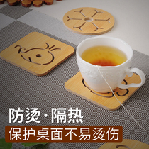 Wooden placemat heat insulation mat creative table mat plate mat household anti-scalding mat sand pot mat bowl mat Coaster