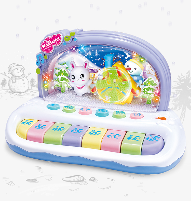 Giáo dục sớm câu đố nhạc cụ điện tử đồ chơi vui nhộn bông tuyết quà tặng sinh nhật em bé băng tuyết thế giới âm nhạc piano đồ chơi cho bé