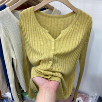 Brand discount womens clothing cut label counter removal mall clearance early autumn wear slimming long-sleeved sweater