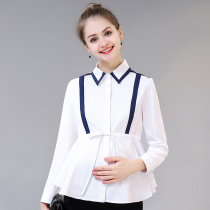 Pregnancy Woman Dress Spring Autumn Career Tooling Pregnant Womens Shirts Womens Fall Business Interview White Shirt With Short Long Sleeve Blouse