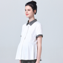 Maternity 2020 summer clothes New Business Professional pregnant women shirt Women summer short sleeve interview work white shirt