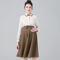 Pregnancy Woman Dress 2022 Spring Dress New Pregnant Woman Dress Dress Woman Fashion Professional Commuter Business Long Sleeve High Waist Long Skirt