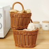 阿德农家 Скандинавская плетеная корзина, кухонная корзина для хранения имбиря и чеснока, настенная подвесная корзина, бамбуковая плетеная маленькая цветочная корзина, кухонная утварь, декоративная подвесная корзина