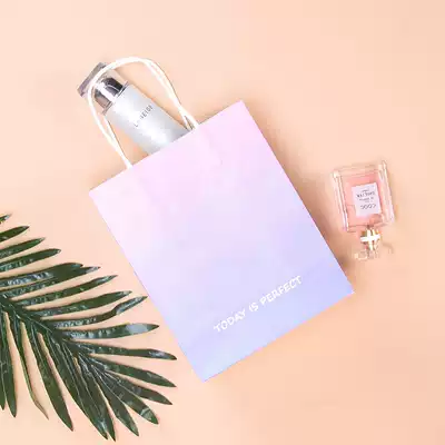 Korean gradient color simple high-end small birthday gift Valentine's Day fashion packaging gift bag tote bag paper bag