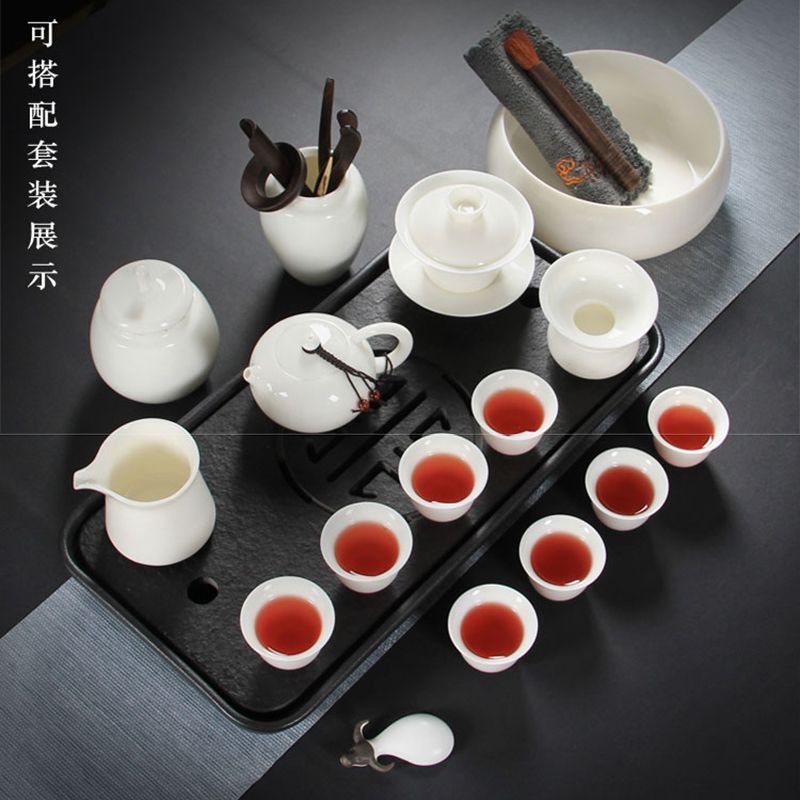 Dehua suet jade porcelain teacup kung fu tea set ceramic individual cup of white porcelain sample tea cup master cup noggin customization