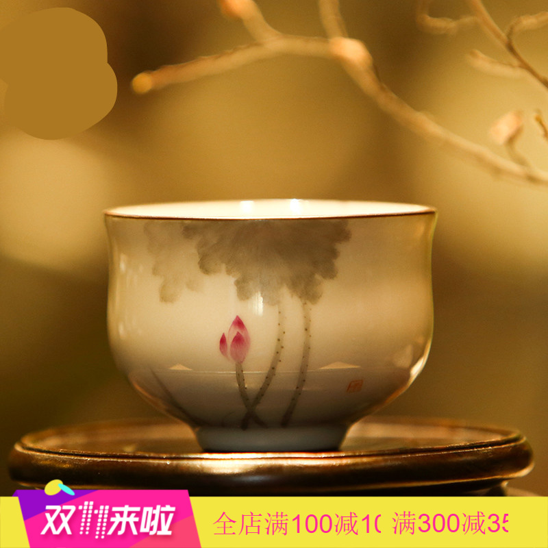 The Poly real boutique scene up kung fu tea cups of jingdezhen ceramic cup sample tea cup Poly real incense hand - made the master list