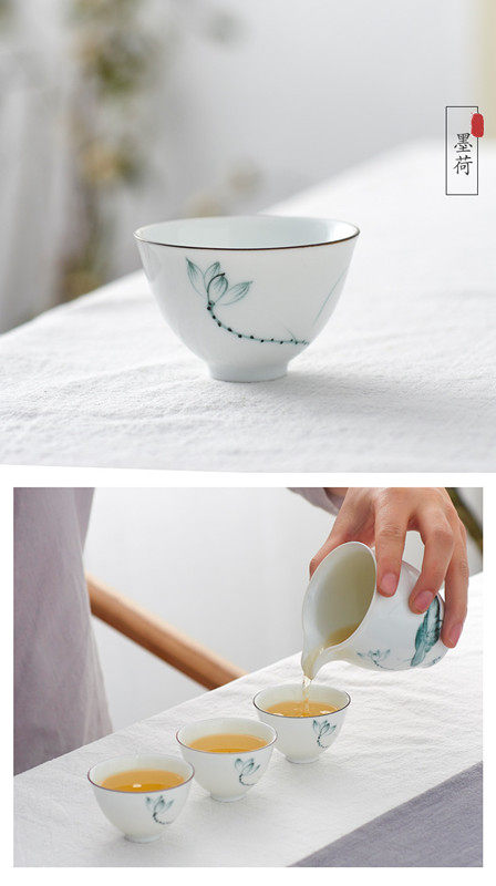 Kung fu ceramic cups single individuals dedicated high - grade single cup small white porcelain with blue and white porcelain hand - made sample tea cup