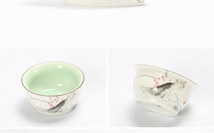 Hand - made kung fu tea set size 6 pack with the personal special celadon ceramics tea sample tea cup