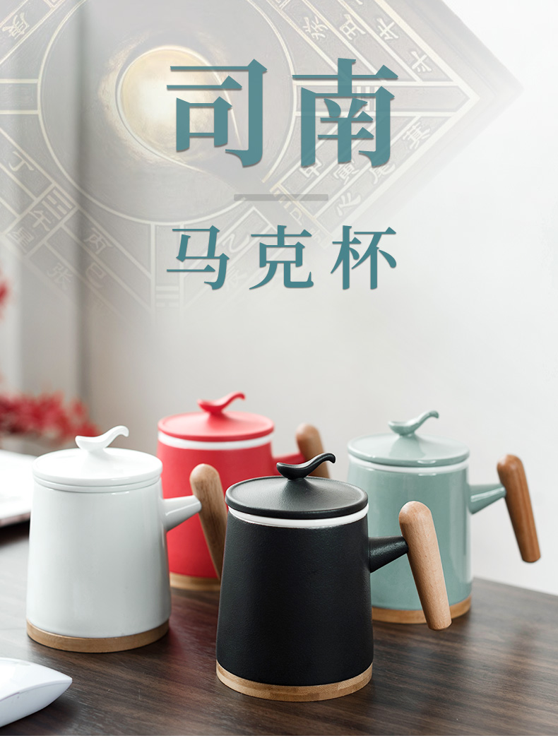 Poly real scene ceramic keller with cover tea separation of large capacity sitting room office tea cup custom LOGO