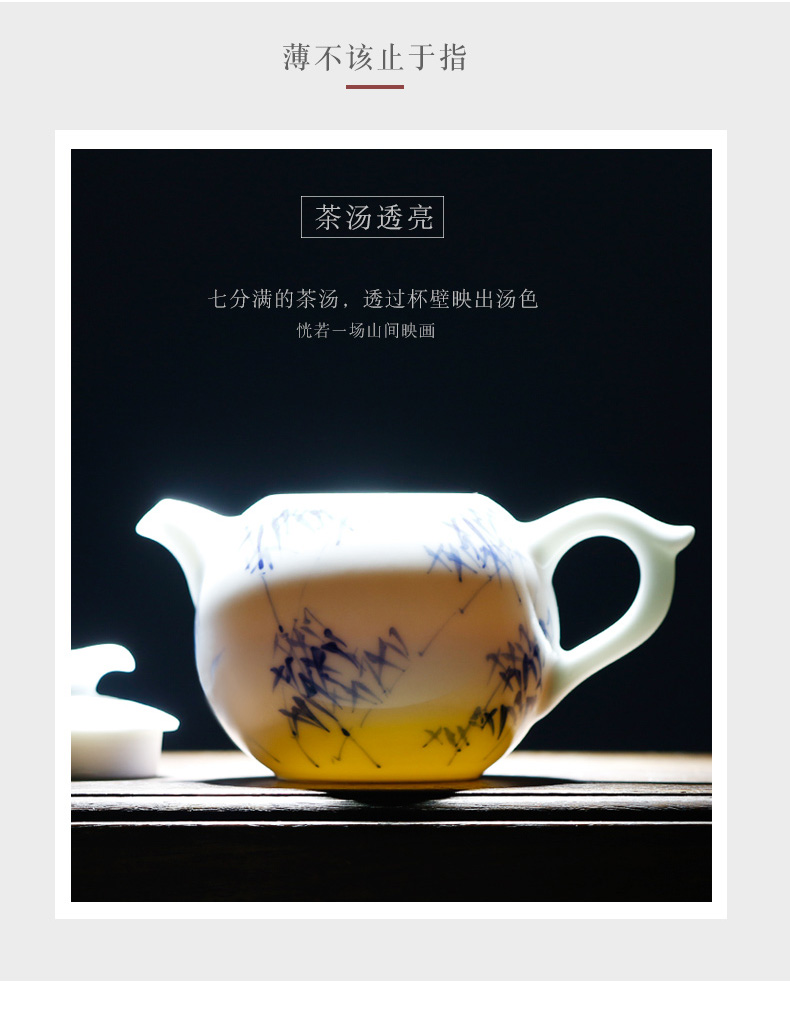 . Poly real boutique scene. Jingdezhen ceramic teapot do kung fu tea set under glaze color porcelain mini tea