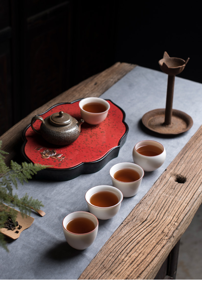 Poly real white ru up market metrix who cup cup opening scene piece sample tea cup your porcelain ivory white kung fu tea tea set personal single CPU