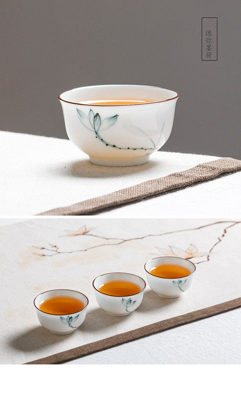 Kung fu ceramic cups single individuals dedicated high - grade single cup small white porcelain with blue and white porcelain hand - made sample tea cup