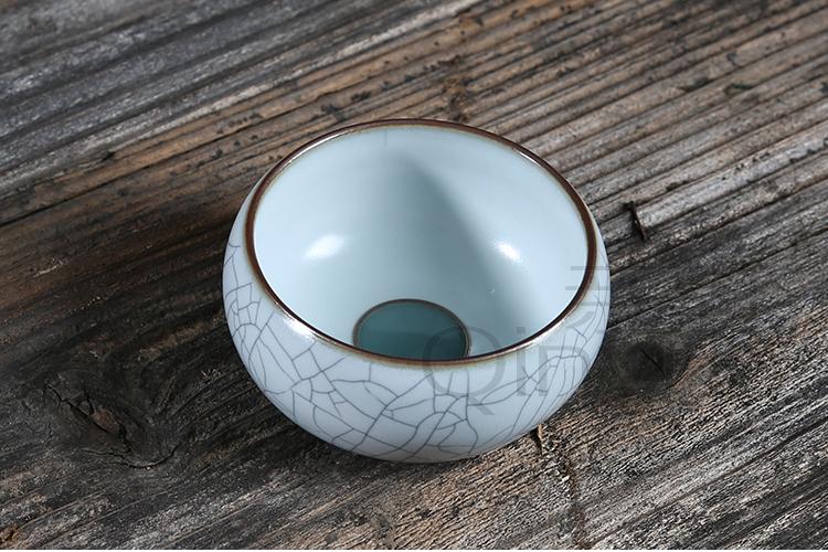 QY Wang Wu new invited on ceramic kung fu tea cup together scene celadon all hand cup cup single glass bowl