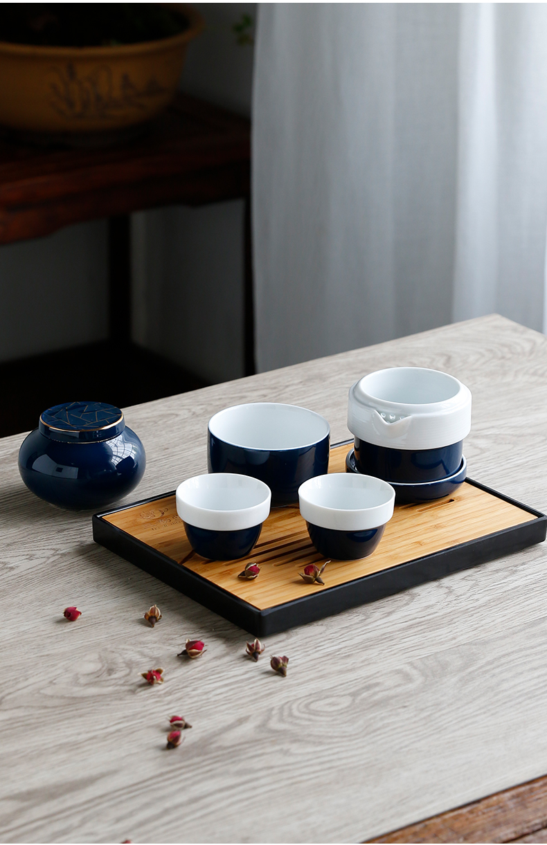 The Poly real boutique scene. Crack cup of jingdezhen ceramic cups tea sets travel a pot of two cups of tea pot of TZ