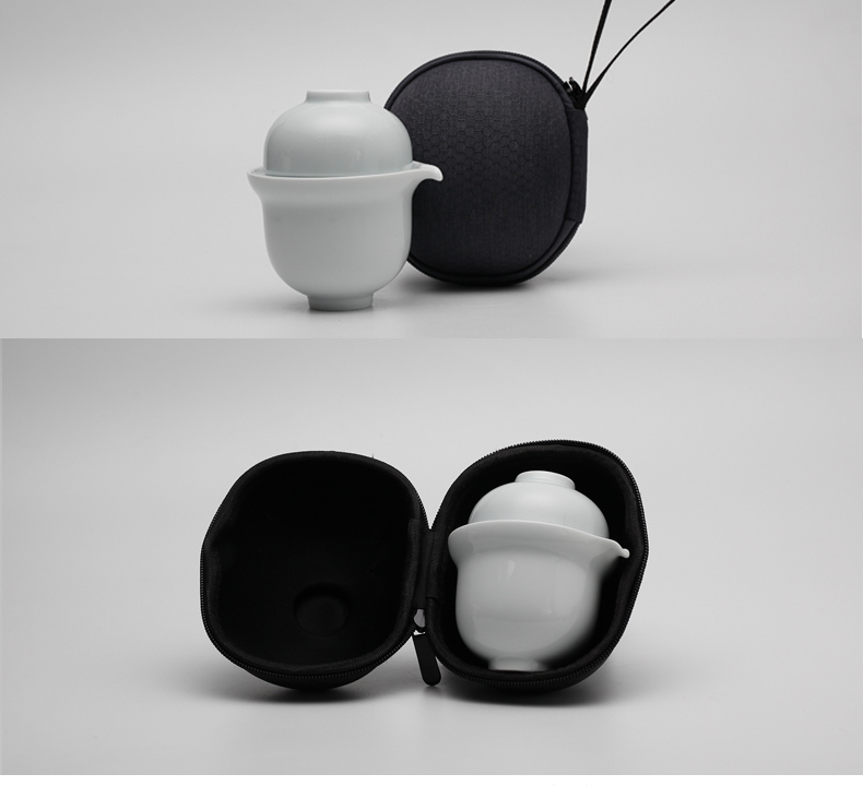 The Poly real boutique scene. Crack cup portable travel cups kung fu tea set jingdezhen ceramic BeiYing was black