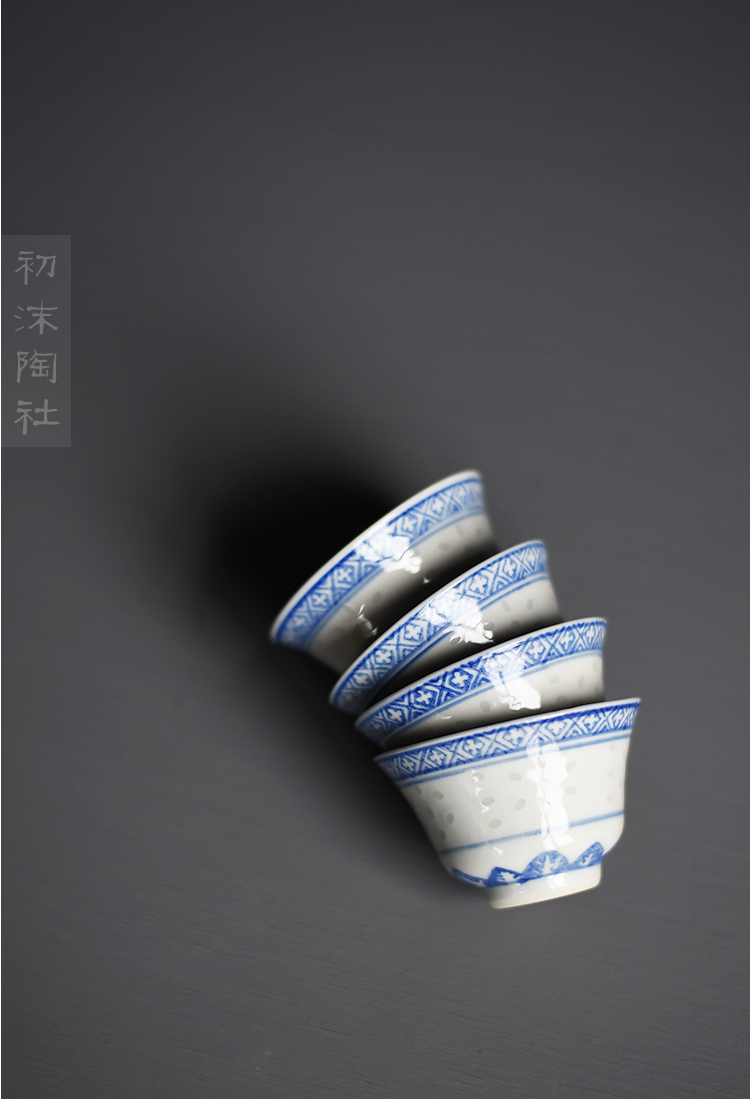 Poly real scene of jingdezhen blue and white and exquisite ceramic cups and old factory cups sniff household sample tea cup masters cup