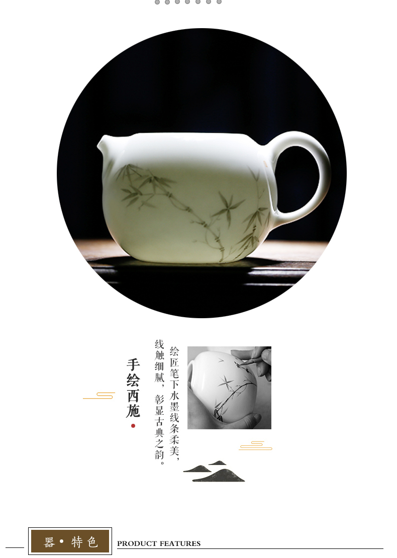 The Poly real boutique beauty scene office household jingdezhen ceramic filtering pot of flower pot mini kung fu tea set S