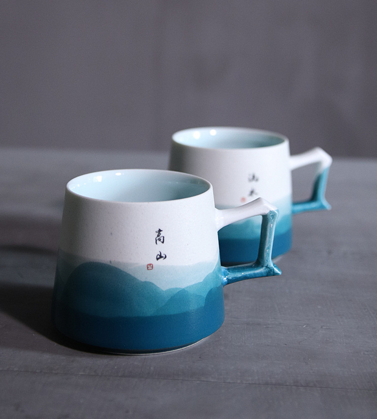 Poly real view jingdezhen ceramics by hand written picked mark cup, coffee cup enterprise LOGO customization