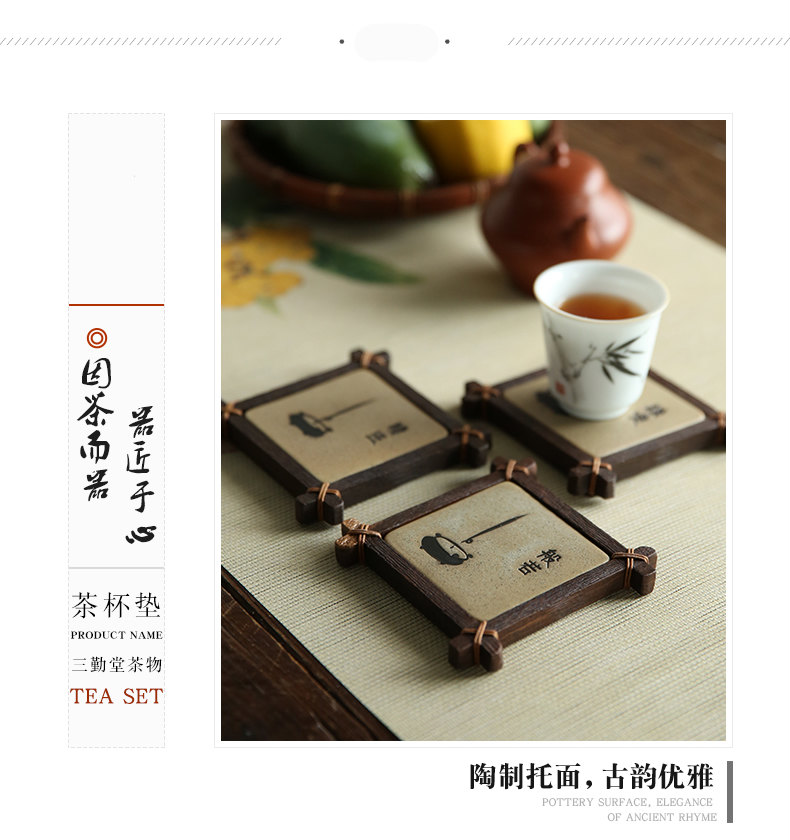 . Poly real boutique scene. Decoration ceramic tea set the cup holder, insulation pad hand - made tea saucer mat accessories S0401