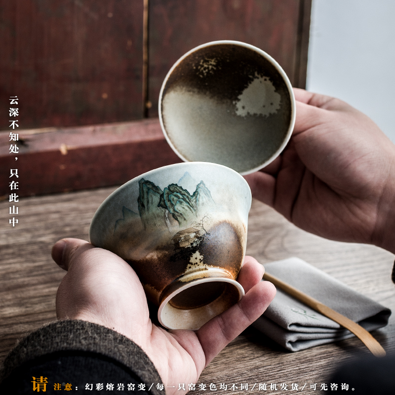 Gather wood up change scene hand - made qingshan tureen jingdezhen kung fu tea tureen Chinese ceramic tea tureen