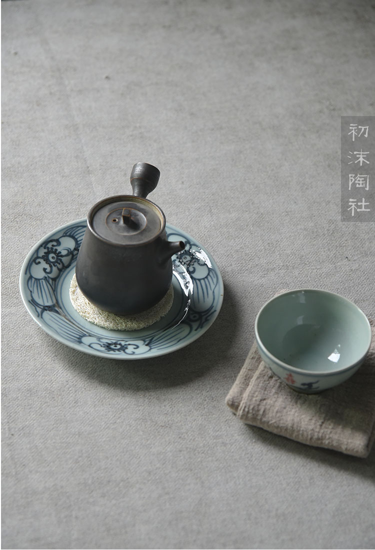 Poly real view jingdezhen factory goods antique porcelain pot of tea tray bearing restoring ancient ways pot cup mat