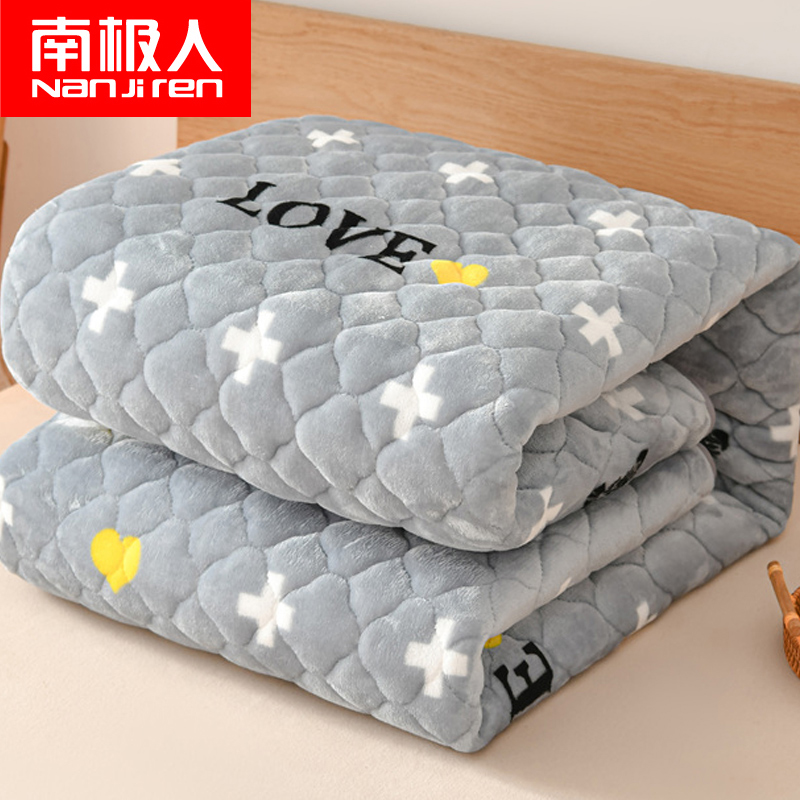 South Pole Flanduvet Mattress Thickened warm bed Bedsheets Folding Bed Pads Milk Suede Tatami Upholstered