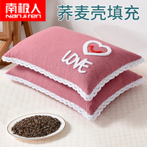 Antarctic People Buckwheat Pillow Children Pure Cotton Buckwheat Shell Pillow Core Single Pillow Full Cotton Pillowcase Single Pillow Core