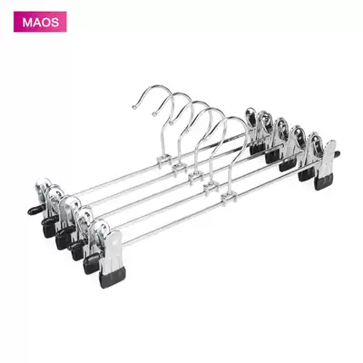 MAOS high manganese steel trouser clip dual-purpose simple trouser rack high manganese steel hanger retractable household wet and dry pants clip
