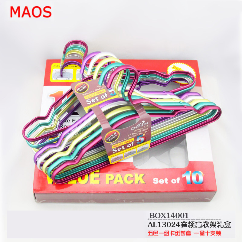MAOS slot aluminum narrow collar coat rack gift box clothes hanging suit for men and women with metal drying rack 10 mount